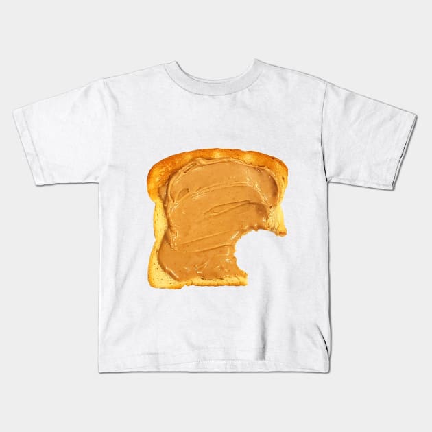 Peanut Butter Toast - Bite! Kids T-Shirt by KA Textiles and Designs